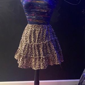 Cheetah print mini skirt
